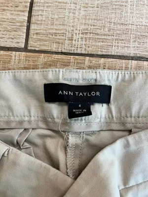 Womens Ann Taylor Khaki Tan Cropped Pants - 6 thumbnail 7