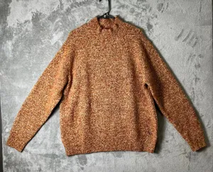J.W. Anderson Uniqlo Cozy Marled Orange Mock Neck Knit Sweater Wool Oversized LG thumbnail 1