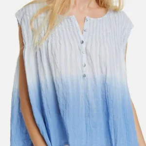 Free People We The Free Little Bit of Something Ombre Blue Top Size XS thumbnail 1
