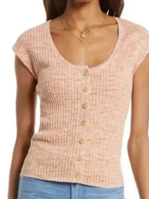 Madewell Marled Shaw Button-Front Sweater Tee Orange tiger medium thumbnail 1