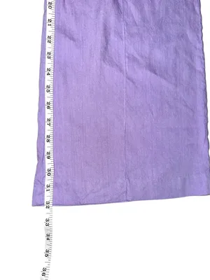 Alice + Olivia Dylan Linen Blend High Waist Wide Leg Purple Pants 0 in Solstice thumbnail 11
