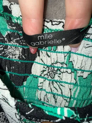 Mlle Gabrielle Floral Striped Button-Front Midi Dress Size 2X thumbnail 4
