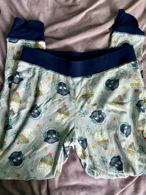 Amazon Essentials Gray Pajama Pants with Navy Star Wars Helmet Print thumbnail 1