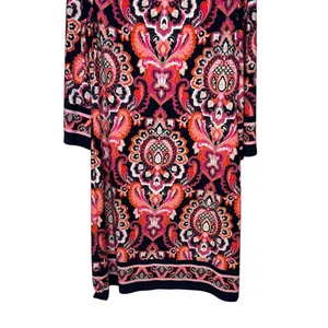 JH Womens Dress Shift Midi Long Sleeve Paisley Lined‎ Stretch Crew Neck Medium thumbnail 10