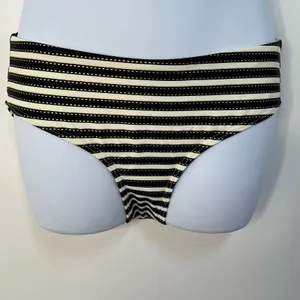 Nip‎ Tuck Swim Womens Size 6 Bikini Swimwear Bottoms Black White Stripe NWT thumbnail 9