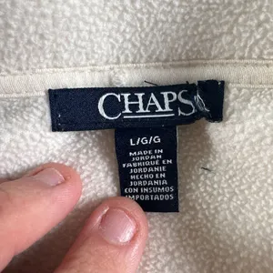 Chaps Vest Womens Large White Fleece Full Zip Pockets Mock Neck Buttons thumbnail 8