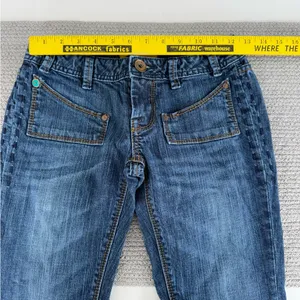 Set/2 MEK Denim Keros Skinny Super Bell Low Rise Flare Jeans Patchwork Dk Rinse thumbnail 14