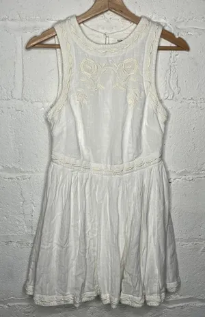 Free People Dress 4 White Birds of a Feather Mini Boho Cottagecore Women's thumbnail 1