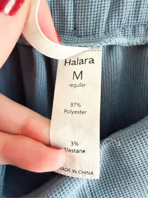 Halara Sky Blue High Waisted Waffle Pants Size M thumbnail 6