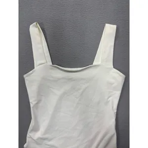 Abercrombie & Fitch‎ Bodysuit Large Soft A&F Collection White Square Neck Thong thumbnail 3
