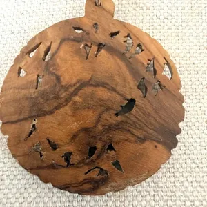 Vintage Hand Carved Wood Bird Pendant Necklace thumbnail 3