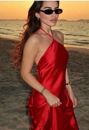 Zara Red Satin Halter Maxi Dress thumbnail 1
