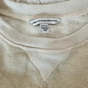 American Eagle Terry Cloth Sweatshirt Cream Gold Metallic Pullover thumbnail 7