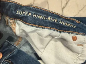 American Eagle Super High Rise Shortie Denim Shorts Size 16 Next Level Stretch thumbnail 6