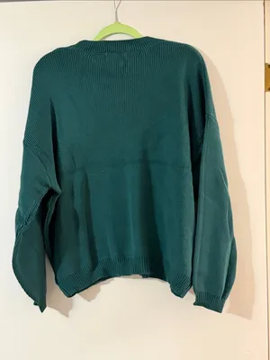 Zenana Outfitters Green Crewneck Sweater with Flag Motif thumbnail 5
