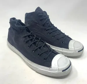 Converse Jack Purcell Canvas High Top Sneakers‎ Black White Size 10.5 thumbnail 1