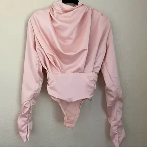 House of CB Giselle Blush pink Satin Bodysuit size‎ XS NWOT thumbnail 6