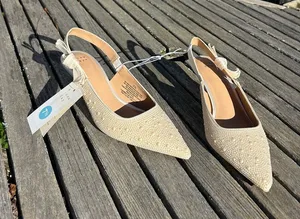 Women's Milan Slingback Heels - A New Day size 7.5 pearl‎ cream wedding summer thumbnail 1