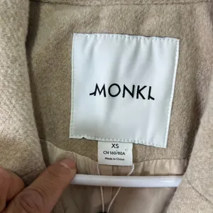 Monki Camel Tan Soft Knit Blazer Jacket Minimalist Neutral Cozy Chic Size XS New thumbnail 4