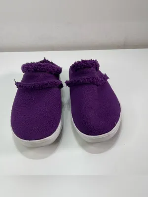 OOFOS OOcoozie Mules Slip On Recovery Shoes Purple Sherpa Fuzzy Comfort Women 8 thumbnail 3