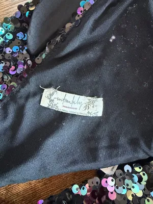 Free People Black Sequin Crop Top thumbnail 5