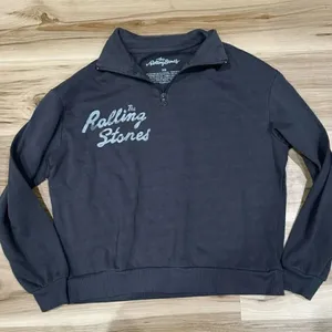 The Rolling Stones Grey Cropped Sweatshirt Women’s XS thumbnail 1