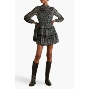 VERONICA BEARD Rahla Crochet-Trimmed Paisley Metallic Mini Dress thumbnail 5