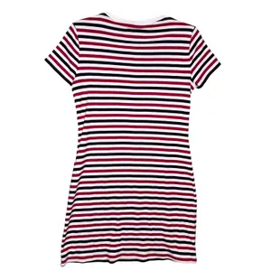 Tommy Hilfiger Dress Womens Small Multicolor Striped T Shirt Short Sleeve Pocket thumbnail 3