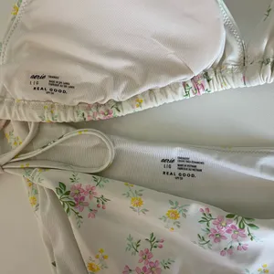 Aerie White Floral 2-Piece Swimsuit - Adjustable Tie-Side String Bikini thumbnail 5