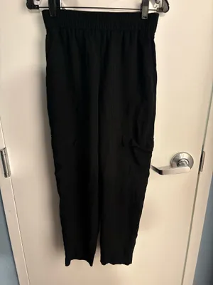 A New Day Women's Black Pants Elastic Waist Pocket Solid Regular Fit Small thumbnail 3
