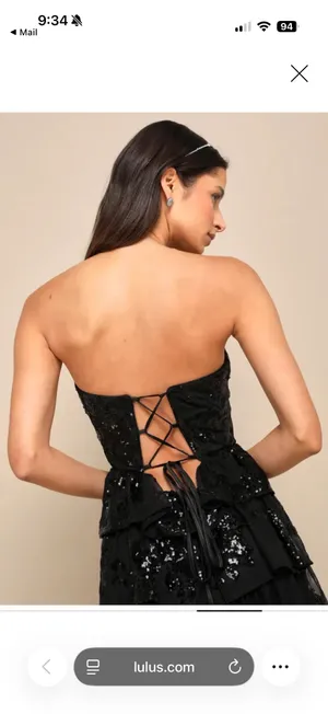 Lulus Black Sequin Maxi Dress thumbnail 3