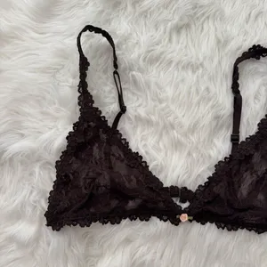 Skims Stretch Lace Triangle Bralette Espresso Size XL thumbnail 3