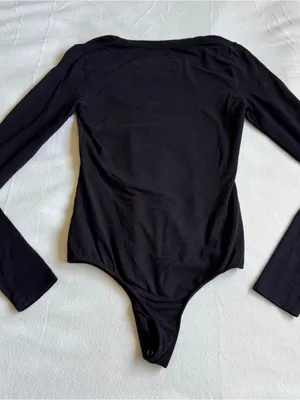 Enza Costa Scoop Neck Supima Cotton Long Sleeve Bodysuit thumbnail 3