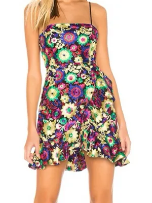 X By NBD Strapless Floral Embroidered Mini Dress in Navy, Pink And yellow Size M thumbnail 8