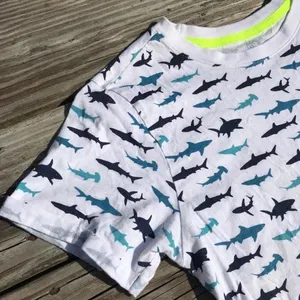 White And Blue Shark Animal Graphic Tee thumbnail 2