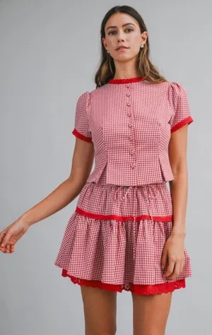 These Three Boutique gingham skirt set thumbnail 1