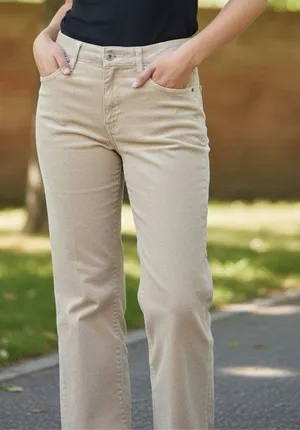 Corduroy Pants Soft SZ 14 High Rise Straight Leg Office Chic New Directions thumbnail 1