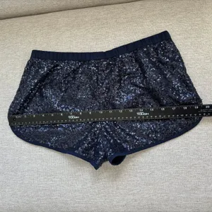 Victoria's Secret Sequin Pajama Shorts Small Navy Blue Sparkly Glam Loungewear thumbnail 6