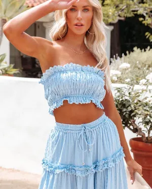 VICI | Mindi Eyelet Crop Bandeau Top thumbnail 1