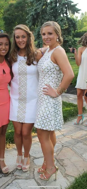 Dress the Population Revolve White and Gold Sequin Dress thumbnail 4