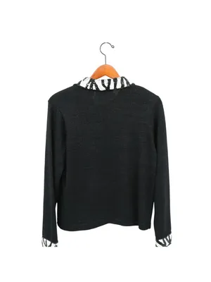 Design Options by Philip & Jane Gordon Black Zebra Sequin Cardigan Sweater L thumbnail 7