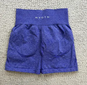NVGTN Seamless Scrunch Shorts Womens XS Blue Contour‎ Gym Workout Activewear thumbnail 2