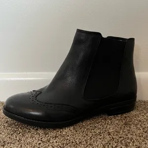 Black David Tate Tisa Leather Boots Size 9.5 thumbnail 5