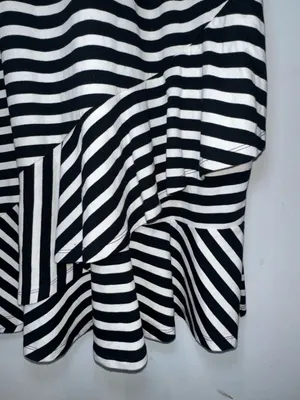 100% Cotton Ralph Lauren Women's Striped Asymmetrical Flounce Dress Blue White L thumbnail 5