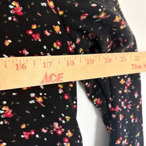 Madewell et Sézane Floral Print Long Sleeve Mini Dress Black Size S thumbnail 6