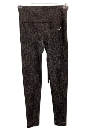 Gymshark Snake Print Leggings XS Small 7/8 Length Pull On Wide Waistband thumbnail 1