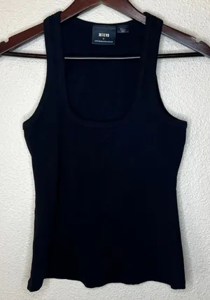 Maeve | Anthropologie Black Ribbed Tank Top WOMENS SMALL thumbnail 1