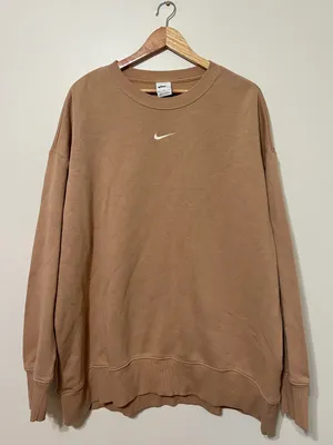 Nike Oversized Crewneck Sweatshirt Size XL Phoenix Fleece Tan Brown thumbnail 2