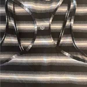 Lululemon Athletica Black and Gray Striped Tank Top thumbnail 2