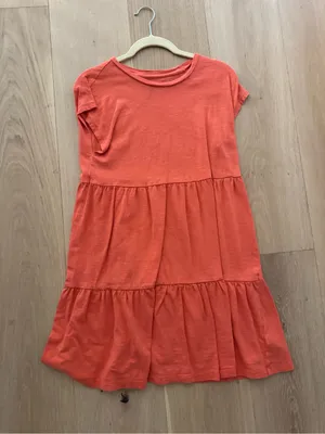 Gap Tiered Dress in Coral Orange thumbnail 1
